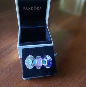 Pandora sea glass faceted Murano charm